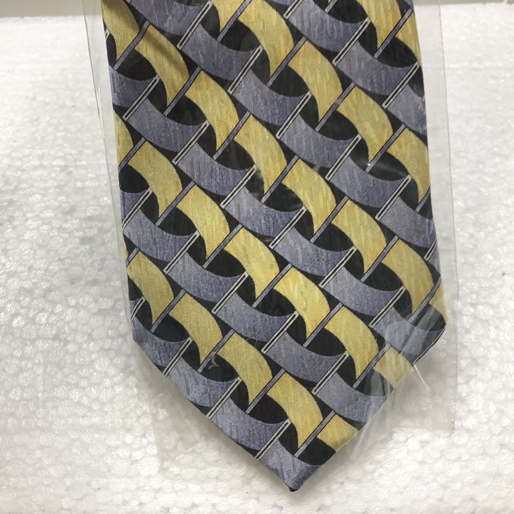 GIANNI MILAN YELLOW GREY 💯 % SILK TIE